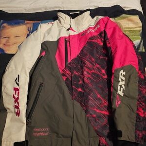 🔥🔥🔥 FXR Racing Pink and Gray Winter Jacket with Interior Insulated Liner - 🔥🔥🔥